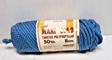 Vintage Light Blue Twisted Polypropylene Maxi-Cord 8mm 50yds Great Yarns