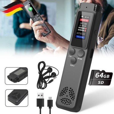 64 GB Voice Recorder Diktiergerät - Tragbarer Sprachrekorder Mit Rauschunterdrückung Für Meetings