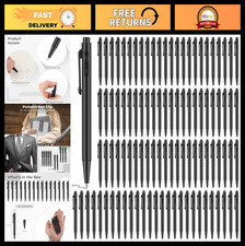 100 Pcs Mini Retractable Ballpoint Pens 0.7mm Fine Point Black Ink, Smooth Writi