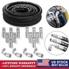 33FT 3/8" Hydraulic Hose with 16PCS Hydraulic Hose Fittings, 2-Wire Braided Tube