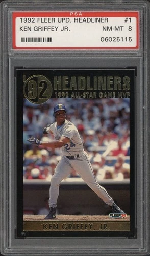 1992 Fleer Update Ken Griffey Jr. Headliners #1 PSA 8 NM-MT HOF Seattle Mariners