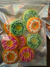 9 pc Colorful Donut Silicone Focal Beads - DIY - Beadable 080