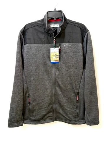 Orvis Bonded Mesh Full Zip Jacket Mens Large Phantom Black Fleece Lined NWT