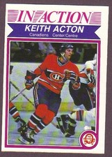 1982-83 OPC Hockey Keith Acton In Action #180 Montreal Caadiens NM/MT