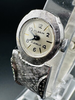 Working Vintage 17 Jewels Pilgrim Bracelet Peek A Boo Mechanical Watch Y3