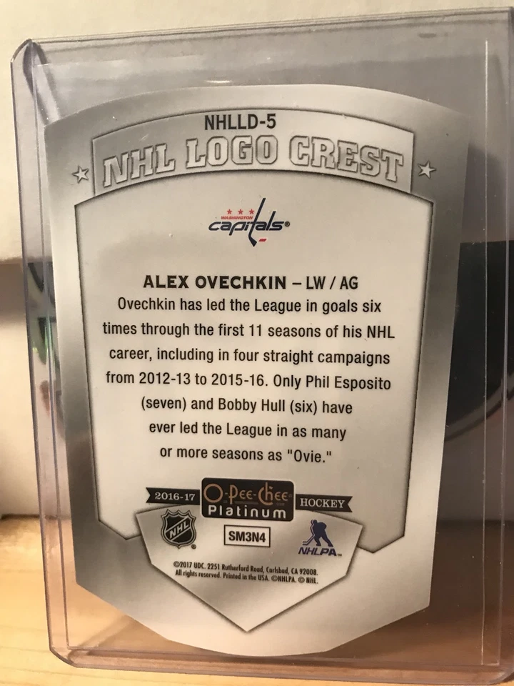 2016/17 O-Pee-Chee Platinum Alex Ovechkin NHL Logo Crest #NHLLD-5 - Image 2 of 2