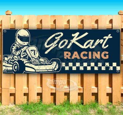 GO-KART RACING Advertising Vinyl Banner Flag Sign Many Sizes USA BUSINESS TRACK