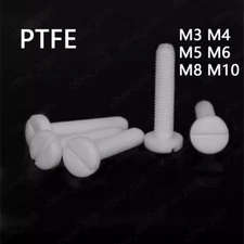 PTFE Plastic Slotted Pan Head Screws M3 M4 M5 M6 M8 M10