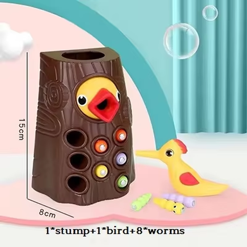 Magnetic Woodpecker Game - Montessori Fine Motor Skills Toy for Toddlers