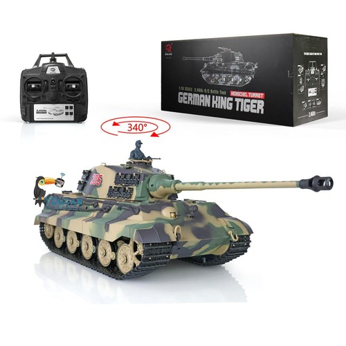 Secondhand 1/16 Henglong 3888A German King Tiger 7.0 IR RC Tank BB Shoot Smoke - Picture 2 of 12
