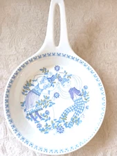 Vtg Figgjo Flint Norway Turi Design Lotte Ceramic Skillet Pan Blue Retro Charact