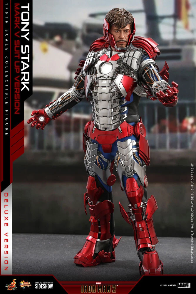 Hot Toys Marvel Iron Man Mark V Suit Up Version Deluxe MMS600 1/6