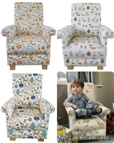 Sillas para niños Sillones Bosque Animales Niños Dormitorio Camiones Excavadoras Gris