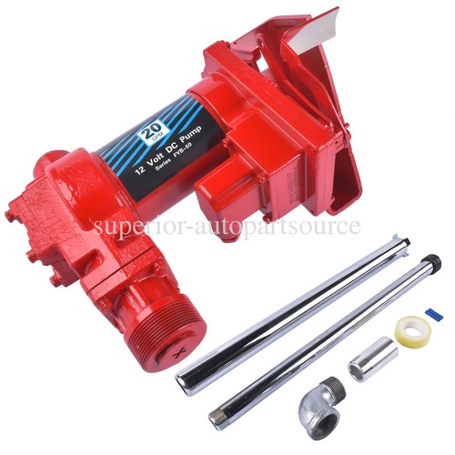 Red Fuel Gas Transfer Pump Heavy Duty 20 GPM 12V DC Gasoline Car Truck Tractor - Picture 2 of 13