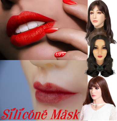 Realistic Silicone Mask Headwear Female Face Masks for Crossdresser Drag Queen  