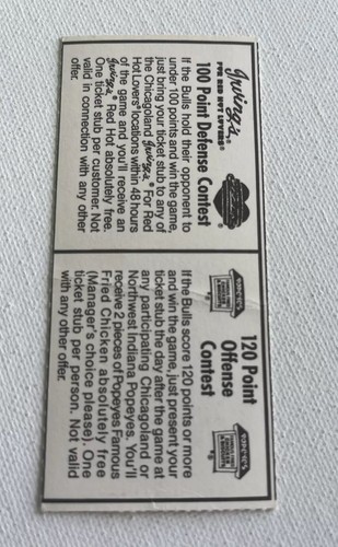 1988 Chicago Bulls Vs NY Knicks Ticket Stub Michael Jordan and Pippen Pictured - 第 11/16 張圖片