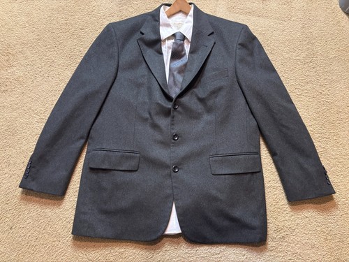 Oscar De La Renta Wool Cashmere Charcoal Blazer Sport Coat Suit Jacket Men's 44R - Picture 5 of 8