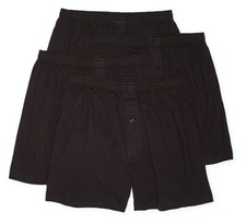 Stafford Men's 4-Pack 100 Cotton Knit Boxer Shorts Black