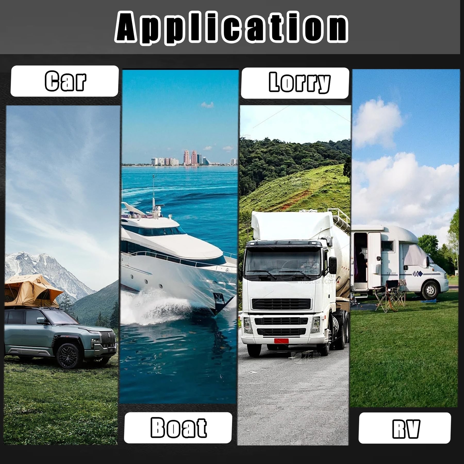 350A Bus Bar 12V Marine Power Distribution Block 6 x 3/8inch (M10), Terminal ...