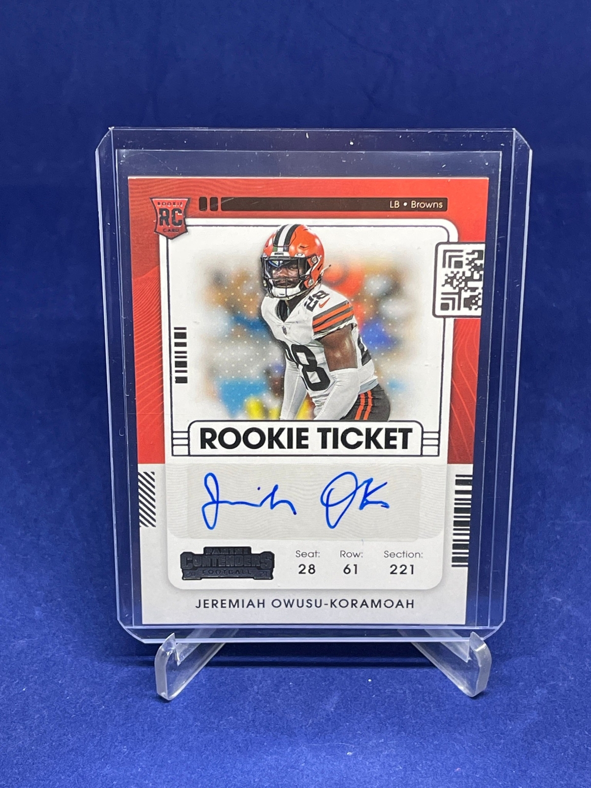 JEREMIAH OWUSU KORAMOAH 2021 PANINI CONTENDERS ROOKIE TICKET AUTO RC #171