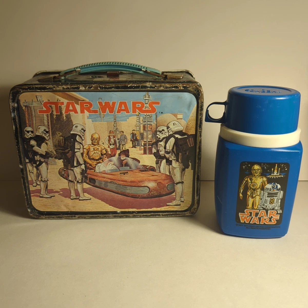 Vintage 1977 STAR WARS Metal Lunchbox with Thermos 20th Century Fox  Corporation