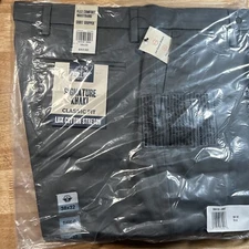 Dockers Men's Classic Fit Signature Lux Cotton Stretch Dark Gray 38x32 New