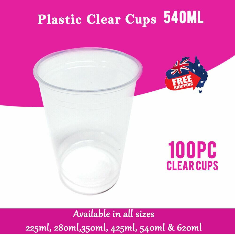 Reusable Plastic Cups 100Pk Various Sizes Party Smoothie Party ...