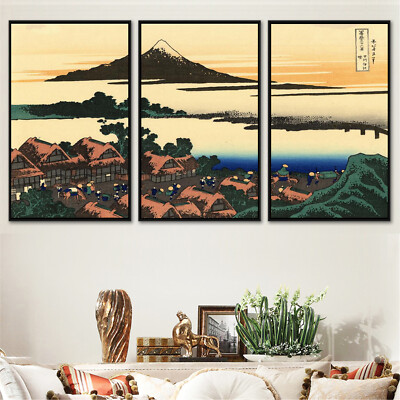 Set 3 Art Canvas Fuji Mountain Ukiyoe Japanese Paint Poster Decor Unframed P92