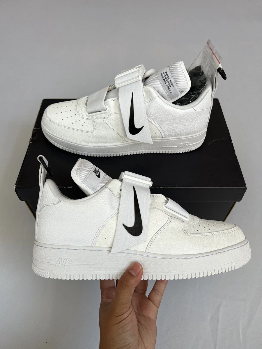 Nike Air Force 1 Utility White Black Sneaker AO1531-101 Men's Size