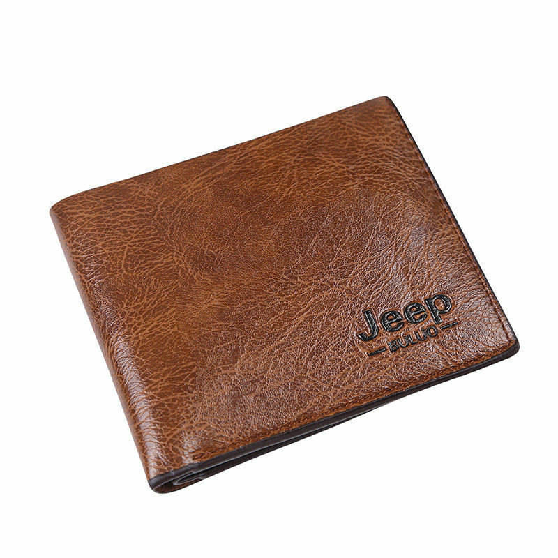 Portefeuille Jeep marron clair pour homme en cuir compact