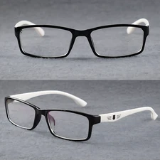 BETSION Eyeglasses Frame Rectangle Black-White Glasses Women Men Glasses Frames