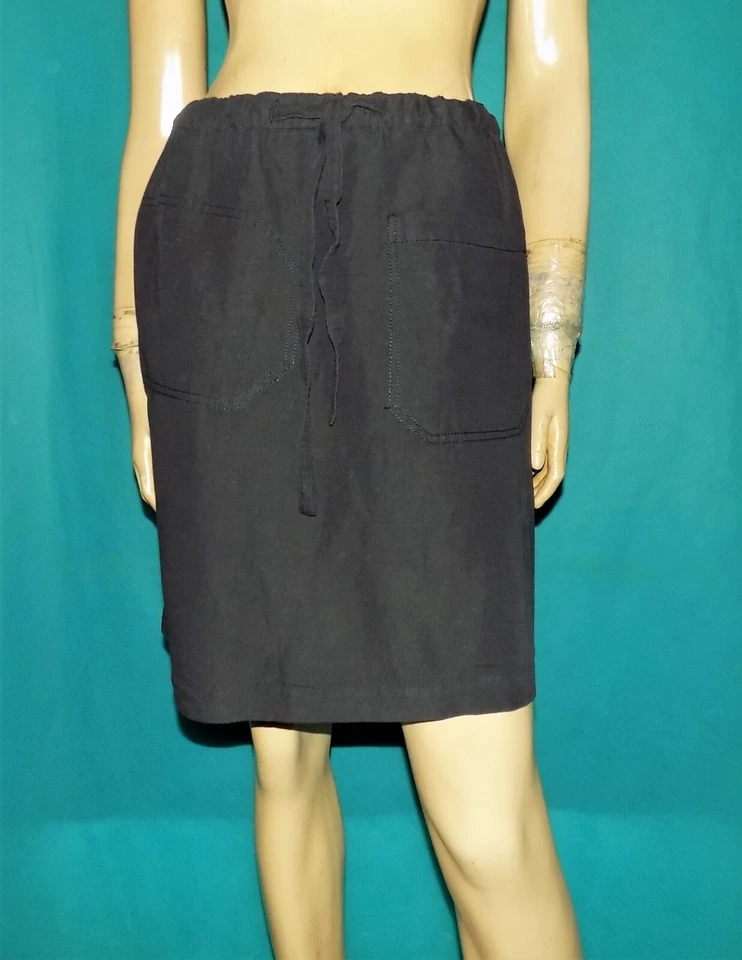 Rock A. P. C. Aus Viskose Und Leinen Dunkelblau Mit Taschen GRÖSSE S Oder 36/38 - Bild 2 von 4