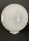 Vtg White MILK GLASS BALL 9” D x 4" Fitter Glass Globe