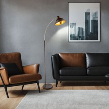 Piantana Lampada Tavolo Arco Metallo Color Ruggine Spot Mobile E27