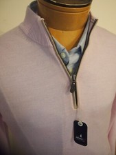 Johnnie O Baron Wool Blend Quarter-Zip Pullover Sweater NWT Small 198 Pink