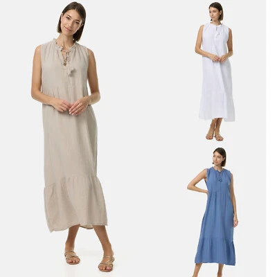 Maxikleid Musselin mit Rüsche Leichtes, ärmelloses Damen  Kleid PM46 PM SELECTED - Bild 1 von 4