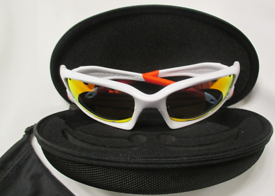 OAKLEY SPLIT JACKET CUSTOM WHITE W RED & FIRE POLARIZED VENTED