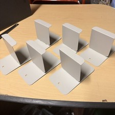 6 pc lot ivory spring loaded DVD CD Library shelf bookends clips