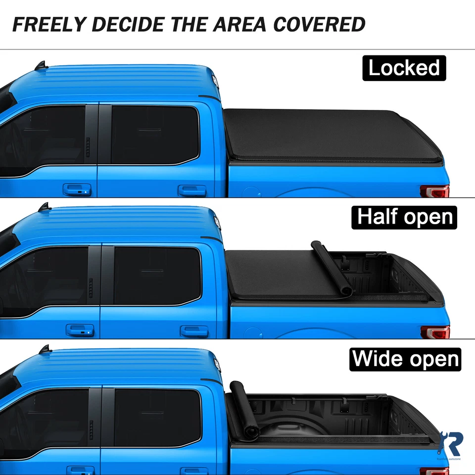 Truck Tonneau Cover 8FT Roll Up fit for  2014-2018 Chevy GMC 1500 2500 3500 - Image 3 of 4
