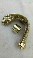 New Heavy King Cobra Solid Brass Vintage Handle ONLY / Wooden Walking Stick Cane