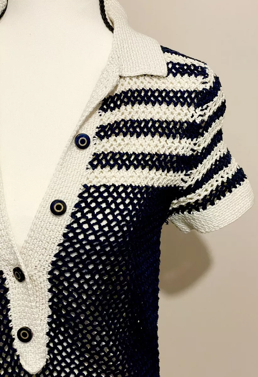 Tory burch mesh polo sweater sale