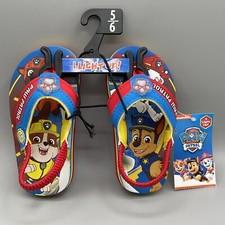 New Paw Patrol Light Up Toddler Boys GirlsFlip Flops Slingback Size 5-6 VIDEO
