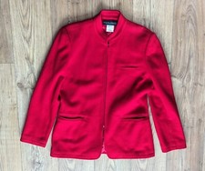 Harve Benard Petites Vintage Jacket (10) Red Zip Coat Wool Nylon Cashmere Blend