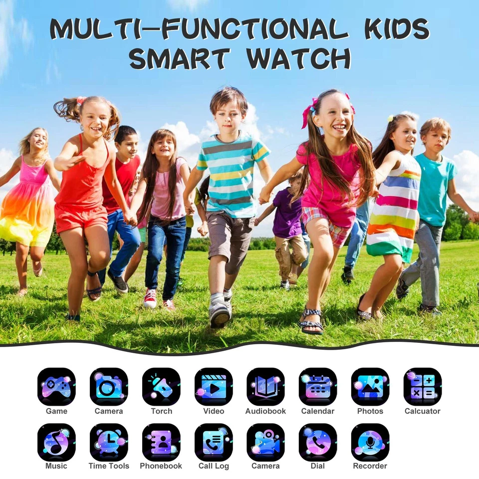 Kinder Smartwatch Musik-Player Kamera Spielen GPS Tracker SOS Armbanduhr DE - Bild 4 von 4