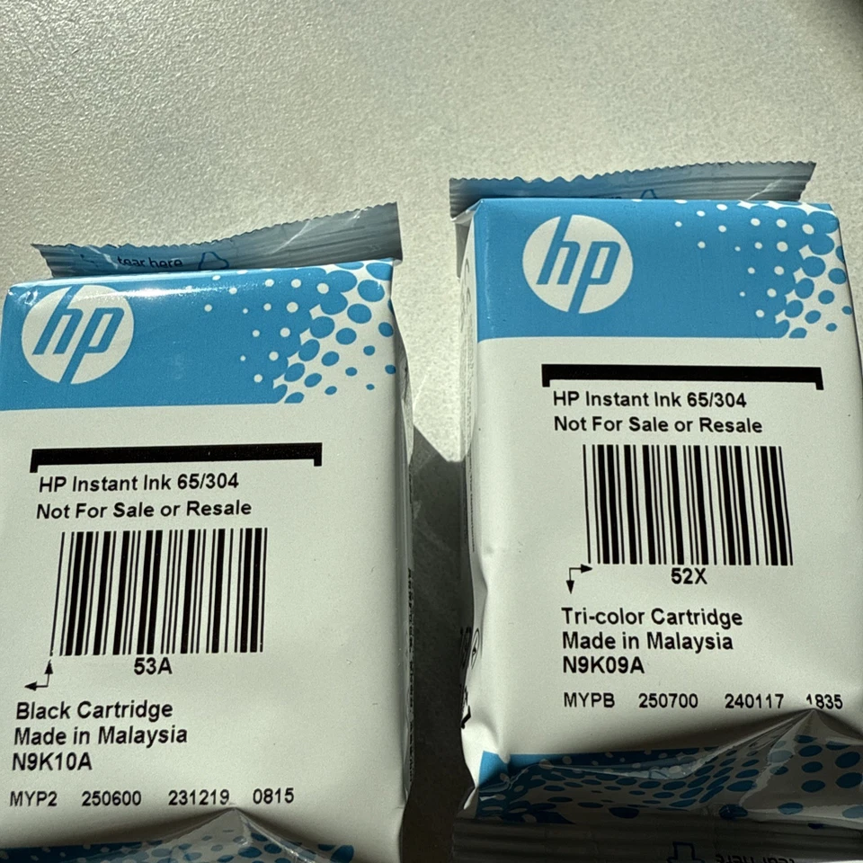 2 Original HP Instant Tintenpatronen 65/304 Schwarz & Tri-Color: Neu - Bild 3 von 3