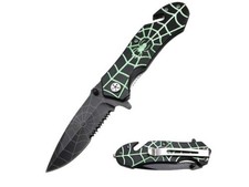 Cuchillo de Bolsillo Plegable Hoja Asistente de Resorte Colección Araña 8" Estilo Caza-Rescate