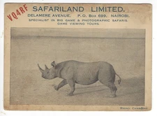 1950 QSL Card; Safariland Limited Nairobi, Africa; VQ4RF; Stamp Removed