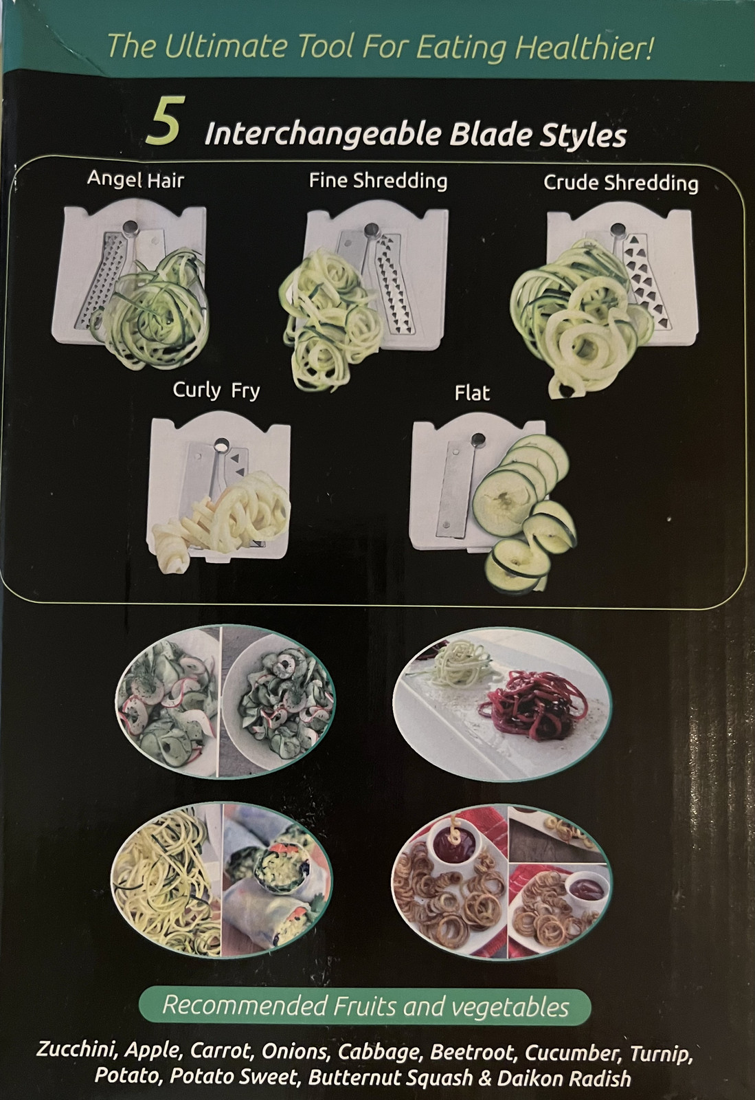 Spiralizer 5-Blade Vegetable Slicer - Tool for Eating Healthier; Open Box