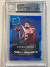 Patrick Mahomes 2017 Panini Donruss Blue Press Proof Rated Rookie RC #327 BGS 7