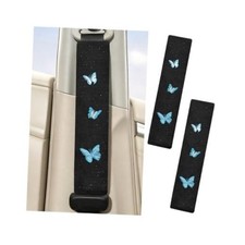2PCS Car Seat Belt Covers, Butterfly Comfortable Embroidered Blue 12Inch